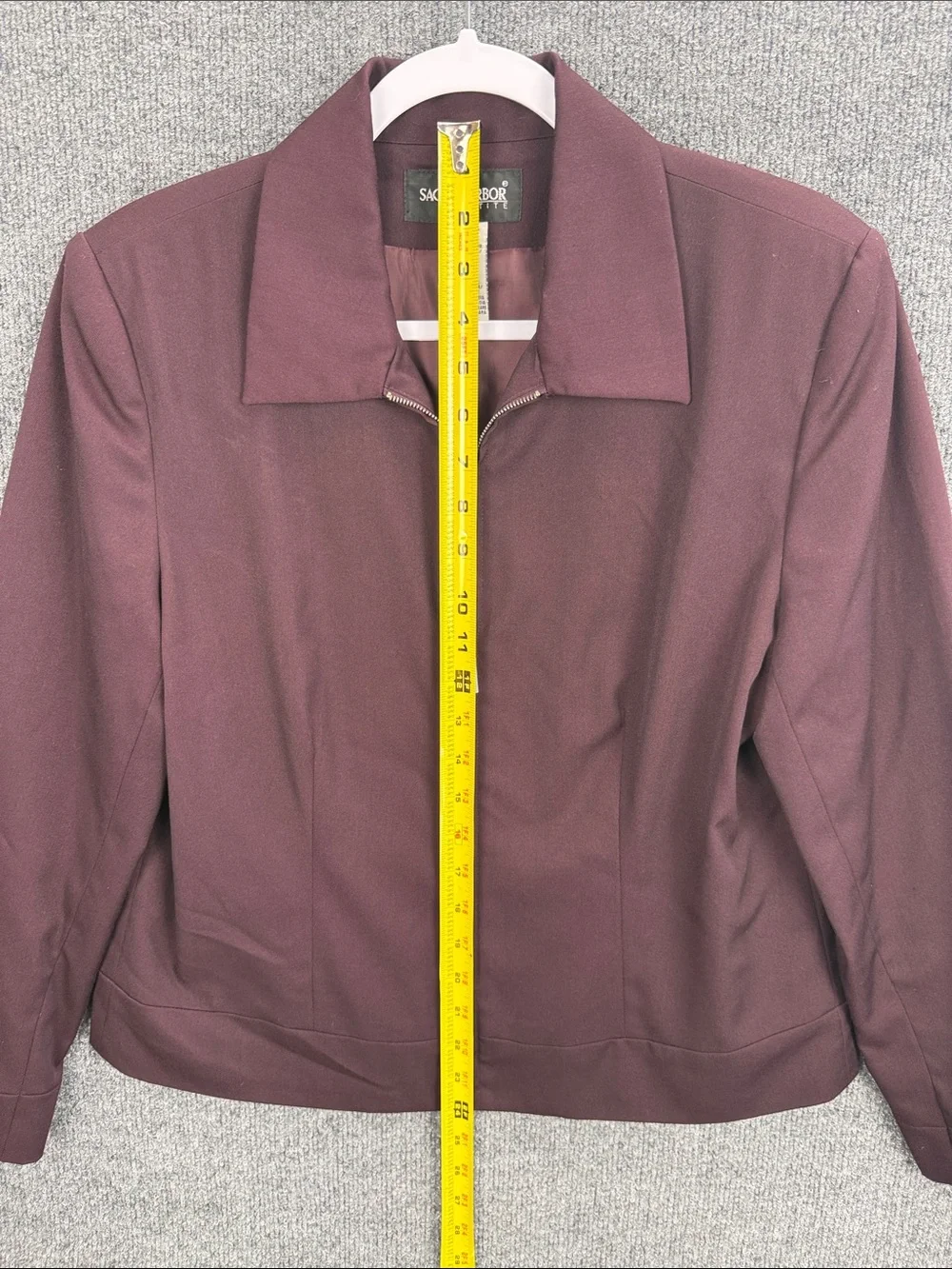 Sag Harbor Women's Plum Zip-Front Blazer Petite 12 New